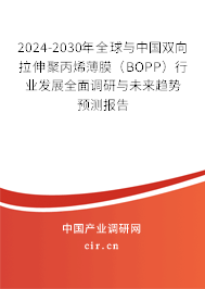 2024-2030年全球與中國雙向拉伸聚丙烯薄膜(BOPP)行業(yè)發(fā)展全面調(diào)研與未來趨勢預(yù)測報告 2024-2030年全球與中國雙向拉伸聚丙烯薄膜(BOPP)行業(yè)發(fā)展全面調(diào)研與未來趨勢預(yù)測報告