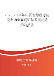 2025-2031年中國智慧醫(yī)療建設市場全面調研與發(fā)展趨勢預測報告