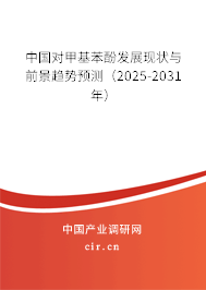中國對甲基苯酚發(fā)展現(xiàn)狀與前景趨勢預(yù)測(2025-2031年) 中國對甲基苯酚發(fā)展現(xiàn)狀與前景趨勢預(yù)測(2025-2031年)