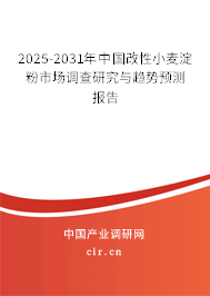 2025-2031年中國(guó)改性小麥淀粉市場(chǎng)調(diào)查研究與趨勢(shì)預(yù)測(cè)報(bào)告