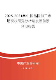 2025-2031年中國晶圓加工市場現狀研究分析與發(fā)展前景預測報告