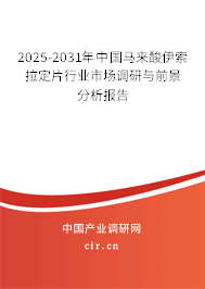 2025-2031年中國(guó)馬來酸伊索拉定片行業(yè)市場(chǎng)調(diào)研與前景分析報(bào)告