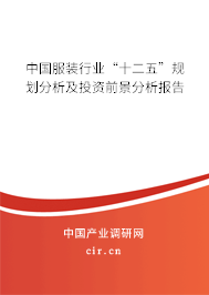 中國(guó)服裝行業(yè)“十二五”規(guī)劃分析及投資前景分析報(bào)告 中國(guó)服裝行業(yè)“十二五”規(guī)劃分析及投資前景分析報(bào)告