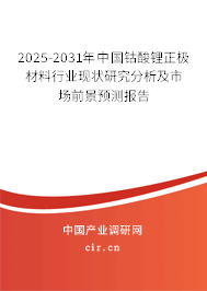 2025-2031年中國(guó)鈷酸鋰正極材料行業(yè)現(xiàn)狀研究分析及市場(chǎng)前景預(yù)測(cè)報(bào)告 2025-2031年中國(guó)鈷酸鋰正極材料行業(yè)現(xiàn)狀研究分析及市場(chǎng)前景預(yù)測(cè)報(bào)告