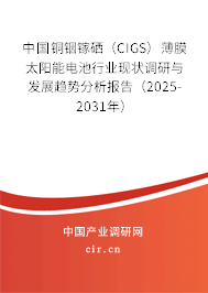 中國銅銦鎵硒(CIGS)薄膜太陽能電池行業(yè)現(xiàn)狀調研與發(fā)展趨勢分析報告(2025-2031年) 中國銅銦鎵硒(CIGS)薄膜太陽能電池行業(yè)現(xiàn)狀調研與發(fā)展趨勢分析報告(2025-2031年)