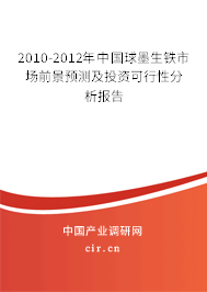 2010-2012年中國球墨生鐵市場前景預(yù)測及投資可行性分析報告