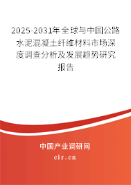 2025-2031年全球與中國公路水泥混凝土纖維材料市場(chǎng)深度調(diào)查分析及發(fā)展趨勢(shì)研究報(bào)告 2025-2031年全球與中國公路水泥混凝土纖維材料市場(chǎng)深度調(diào)查分析及發(fā)展趨勢(shì)研究報(bào)告
