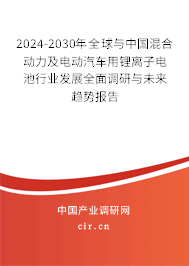 2024-2030年全球與中國混合動力及電動汽車用鋰離子電池行業(yè)發(fā)展全面調研與未來趨勢報告