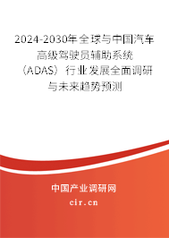 2024-2030年全球與中國汽車高級駕駛員輔助系統(tǒng)（ADAS）行業(yè)發(fā)展全面調(diào)研與未來趨勢預(yù)測