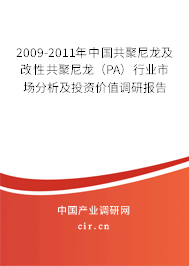 2009-2011年中國共聚尼龍及改性共聚尼龍（PA）行業(yè)市場分析及投資價(jià)值調(diào)研報(bào)告
