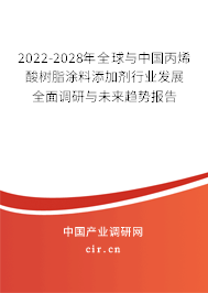 2022-2028年全球與中國丙烯酸樹脂涂料添加劑行業(yè)發(fā)展全面調(diào)研與未來趨勢報告 2022-2028年全球與中國丙烯酸樹脂涂料添加劑行業(yè)發(fā)展全面調(diào)研與未來趨勢報告