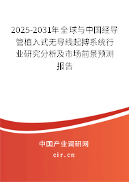 2025-2031年全球與中國(guó)經(jīng)導(dǎo)管植入式無(wú)導(dǎo)線起搏系統(tǒng)行業(yè)研究分析及市場(chǎng)前景預(yù)測(cè)報(bào)告