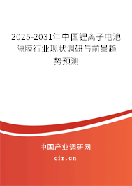 2025-2031年中國(guó)鋰離子電池隔膜行業(yè)現(xiàn)狀調(diào)研與前景趨勢(shì)預(yù)測(cè) 2025-2031年中國(guó)鋰離子電池隔膜行業(yè)現(xiàn)狀調(diào)研與前景趨勢(shì)預(yù)測(cè)