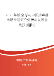 2025年版全球與中國揚聲器市場專題研究分析與發(fā)展前景預(yù)測報告 2025年版全球與中國揚聲器市場專題研究分析與發(fā)展前景預(yù)測報告