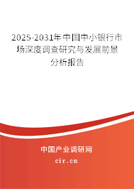 2025-2031年中國中小銀行市場深度調(diào)查研究與發(fā)展前景分析報(bào)告 2025-2031年中國中小銀行市場深度調(diào)查研究與發(fā)展前景分析報(bào)告