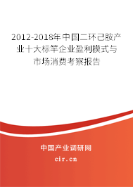 2012-2018年中國(guó)二環(huán)己胺產(chǎn)業(yè)十大標(biāo)竿企業(yè)盈利模式與市場(chǎng)消費(fèi)考察報(bào)告