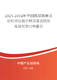 2025-2031年中國(guó)路基路面試驗(yàn)檢測(cè)儀器市場(chǎng)深度調(diào)研及發(fā)展前景分析報(bào)告