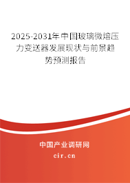 2025-2031年中國玻璃微熔壓力變送器發(fā)展現(xiàn)狀與前景趨勢預(yù)測報告 2025-2031年中國玻璃微熔壓力變送器發(fā)展現(xiàn)狀與前景趨勢預(yù)測報告