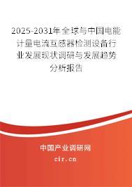 2025-2031年全球與中國電能計量電流互感器檢測設備行業(yè)發(fā)展現(xiàn)狀調(diào)研與發(fā)展趨勢分析報告