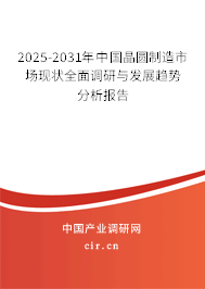 2025-2031年中國晶圓制造市場(chǎng)現(xiàn)狀全面調(diào)研與發(fā)展趨勢(shì)分析報(bào)告