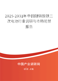 2025-2031年中國鋰磷酸鐵二次電池行業(yè)調研與市場前景報告 2025-2031年中國鋰磷酸鐵二次電池行業(yè)調研與市場前景報告