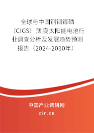 全球與中國(guó)銅銦鎵硒(CIGS)薄膜太陽(yáng)能電池行業(yè)調(diào)查分析及發(fā)展趨勢(shì)預(yù)測(cè)報(bào)告(2024-2030年) 全球與中國(guó)銅銦鎵硒(CIGS)薄膜太陽(yáng)能電池行業(yè)調(diào)查分析及發(fā)展趨勢(shì)預(yù)測(cè)報(bào)告(2024-2030年)