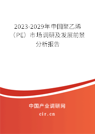 2023-2029年中國(guó)聚乙烯（PE）市場(chǎng)調(diào)研及發(fā)展前景分析報(bào)告