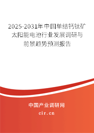 2025-2031年中國(guó)單結(jié)鈣鈦礦太陽(yáng)能電池行業(yè)發(fā)展調(diào)研與前景趨勢(shì)預(yù)測(cè)報(bào)告 2025-2031年中國(guó)單結(jié)鈣鈦礦太陽(yáng)能電池行業(yè)發(fā)展調(diào)研與前景趨勢(shì)預(yù)測(cè)報(bào)告