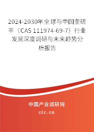 2024-2030年全球與中國奎硫平(CAS 111974-69-7)行業(yè)發(fā)展深度調(diào)研與未來趨勢分析報(bào)告 2024-2030年全球與中國奎硫平(CAS 111974-69-7)行業(yè)發(fā)展深度調(diào)研與未來趨勢分析報(bào)告