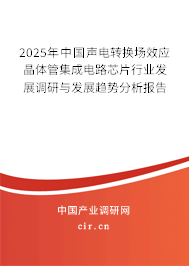 2025年中國聲電轉(zhuǎn)換場效應(yīng)晶體管集成電路芯片行業(yè)發(fā)展調(diào)研與發(fā)展趨勢分析報告 2025年中國聲電轉(zhuǎn)換場效應(yīng)晶體管集成電路芯片行業(yè)發(fā)展調(diào)研與發(fā)展趨勢分析報告