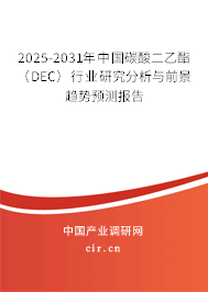 2025-2031年中國碳酸二乙酯（DEC）行業(yè)研究分析與前景趨勢預測報告
