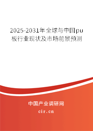2025-2031年全球與中國pu板行業(yè)現(xiàn)狀及市場前景預測