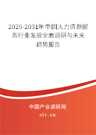 2025-2031年中國人力資源服務(wù)行業(yè)發(fā)展全面調(diào)研與未來趨勢報告 2025-2031年中國人力資源服務(wù)行業(yè)發(fā)展全面調(diào)研與未來趨勢報告