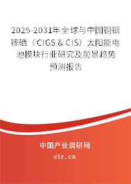 2025-2031年全球與中國銅銦鎵硒(CIGS & CIS)太陽能電池模塊行業(yè)研究及前景趨勢預(yù)測報告 2025-2031年全球與中國銅銦鎵硒(CIGS & CIS)太陽能電池模塊行業(yè)研究及前景趨勢預(yù)測報告