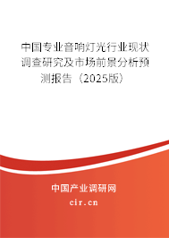 中國專業(yè)音響燈光行業(yè)現(xiàn)狀調查研究及市場前景分析預測報告（2025版）