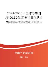 2024-2030年全球與中國AMOLED顯示器行業(yè)現(xiàn)狀全面調研與發(fā)展趨勢預測報告 2024-2030年全球與中國AMOLED顯示器行業(yè)現(xiàn)狀全面調研與發(fā)展趨勢預測報告