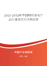 2025-2031年中國地熱發(fā)電產品行業(yè)研究與市場前景 2025-2031年中國地熱發(fā)電產品行業(yè)研究與市場前景