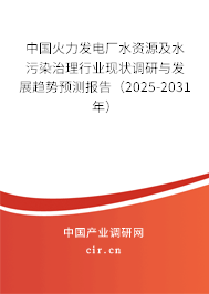 中國火力發(fā)電廠水資源及水污染治理行業(yè)現(xiàn)狀調(diào)研與發(fā)展趨勢(shì)預(yù)測報(bào)告（2025-2031年）