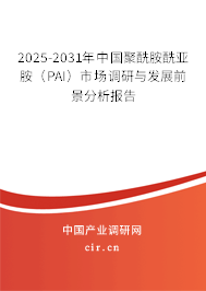 2025-2031年中國聚酰胺酰亞胺（PAI）市場調(diào)研與發(fā)展前景分析報告