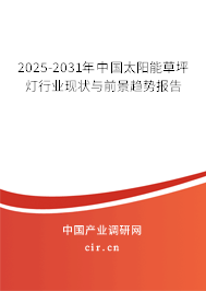 2025-2031年中國太陽能草坪燈行業(yè)現(xiàn)狀與前景趨勢報告 2025-2031年中國太陽能草坪燈行業(yè)現(xiàn)狀與前景趨勢報告