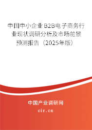 中國中小企業(yè)B2B電子商務(wù)行業(yè)現(xiàn)狀調(diào)研分析及市場前景預(yù)測報告(2025年版) 中國中小企業(yè)B2B電子商務(wù)行業(yè)現(xiàn)狀調(diào)研分析及市場前景預(yù)測報告(2025年版)