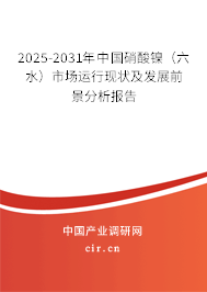 2025-2031年中國硝酸鎳（六水）市場運行現(xiàn)狀及發(fā)展前景分析報告