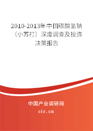 2010-2013年中國碳酸氫鈉（小蘇打）深度調(diào)查及投資決策報告