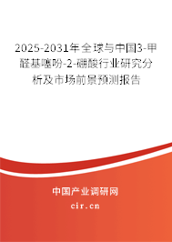 2025-2031年全球與中國3-甲醛基噻吩-2-硼酸行業(yè)研究分析及市場前景預測報告 2025-2031年全球與中國3-甲醛基噻吩-2-硼酸行業(yè)研究分析及市場前景預測報告