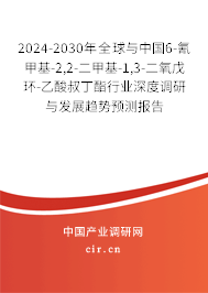 2024-2030年全球與中國6-氰甲基-2,2-二甲基-1,3-二氧戊環(huán)-乙酸叔丁酯行業(yè)深度調(diào)研與發(fā)展趨勢預(yù)測報(bào)告 2024-2030年全球與中國6-氰甲基-2,2-二甲基-1,3-二氧戊環(huán)-乙酸叔丁酯行業(yè)深度調(diào)研與發(fā)展趨勢預(yù)測報(bào)告