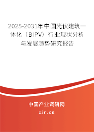 2025-2031年中國光伏建筑一體化(BIPV)行業(yè)現狀分析與發(fā)展趨勢研究報告 2025-2031年中國光伏建筑一體化(BIPV)行業(yè)現狀分析與發(fā)展趨勢研究報告