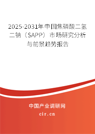 2025-2031年中國(guó)焦磷酸二氫二鈉(SAPP)市場(chǎng)研究分析與前景趨勢(shì)報(bào)告 2025-2031年中國(guó)焦磷酸二氫二鈉(SAPP)市場(chǎng)研究分析與前景趨勢(shì)報(bào)告