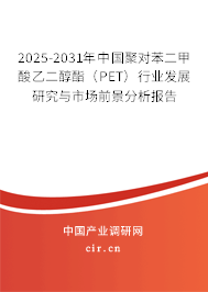 2025-2031年中國聚對苯二甲酸乙二醇酯（PET）行業(yè)發(fā)展研究與市場前景分析報告