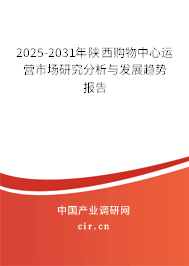 2025-2031年陜西購物中心運營市場研究分析與發(fā)展趨勢報告