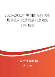 2025-2031年中國國際貨代市場調(diào)查研究及發(fā)展前景趨勢分析報(bào)告